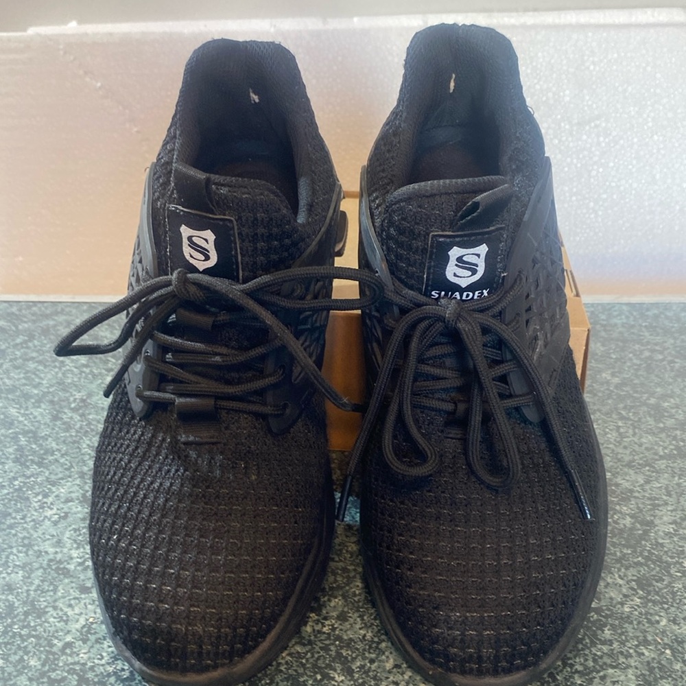 SUADEX-Steel Toe Black Work Shoes-Size 37 Women’s can be unisex